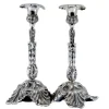 Pamono Silver Candlesticks Embossed with Acanthus Leaves and Resting on Three Feet, Set of 2> Candleholders