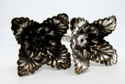 Pamono Silver Candlesticks Embossed with Acanthus Leaves and Resting on Three Feet, Set of 2><noscript><img width=
