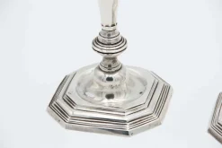 Pamono Silver Candlesticks with Octagonal Embossed Bases, Set of 2><noscript><img width=