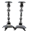 Pamono Silver Candlesticks with Turned and Embossed Shafts, Set of 2> Candleholders