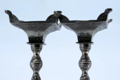 Pamono Silver Candlesticks with Turned and Embossed Shafts, Set of 2><noscript><img width=