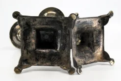 Pamono Silver Candlesticks with Turned and Embossed Shafts, Set of 2><noscript><img width=
