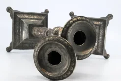 Pamono Silver Candlesticks with Turned and Embossed Shafts, Set of 2><noscript><img width=