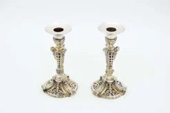New Pamono Silver Candlesticks with Openwork Cutouts, Set of 2