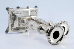 Pamono Silver Candlesticks with Engravings of Flowers and Palms, Set of 2><noscript><img width=
