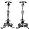 Pamono Silver Candlesticks with Floral Motifs> Candleholders