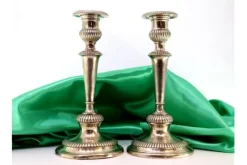Sale Pamono Silver Candlesticks with Fluted Reliefs on Circular Bases, Set of 2