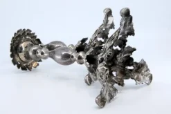 Pamono Silver Candlesticks with Turned Stems><noscript><img width=
