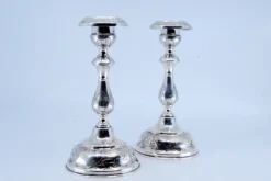 New Pamono Silver Candlesticks with Floral Motifs, Set of 2