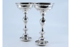 New Pamono Silver Candlesticks with Floral Motifs, Set of 2