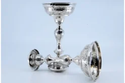 New Pamono Silver Candlesticks with Floral Motifs, Set of 2