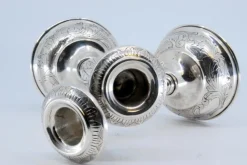New Pamono Silver Candlesticks with Floral Motifs, Set of 2