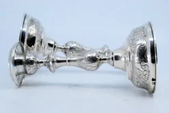 New Pamono Silver Candlesticks with Floral Motifs, Set of 2