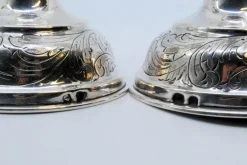 New Pamono Silver Candlesticks with Floral Motifs, Set of 2