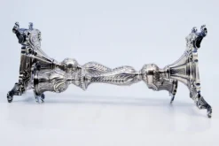 Pamono Silver Candlesticks with Stems Embossed with Palms, Set of 2><noscript><img width=