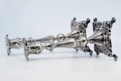 Pamono Silver Candlesticks with Stems Embossed with Palms, Set of 2><noscript><img width=