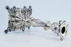 Pamono Silver Candlesticks with Stems Embossed with Palms, Set of 2><noscript><img width=