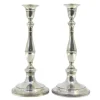 Pamono Silver Candlesticks with Smooth Stems, Set of 2> Candleholders