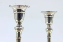 Pamono Silver Candlesticks with Smooth Stems, Set of 2> Candleholders