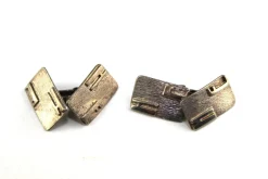 Pamono Silver Cufflinks Initialed H.E., 1960s, Set of 2> Cufflinks