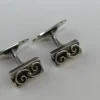 Pamono Silver Cufflinks Initialed H.J., 1960s, Set of 2