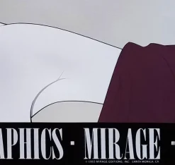 Pamono Silver Foiled Sunglasses Art Poster by Patrick Nagel, 1980s><noscript><img width=