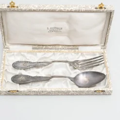 Sale Pamono Silver Fork and Spoon in Box, 1950s, Set of 3