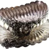 Pamono Silver Fruit Bowl with Raised Floral Motifs, Shell-Shaped Friezes, Spiral Body and Elliptical Base> Bowls