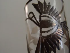 Hot Pamono Silver Inlaid Engraved Shot Glasses, 1930s, Set of 6