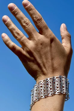 Clearance Pamono Silver Lace Bracelet by Liisa Vitali for Nesto, 1971