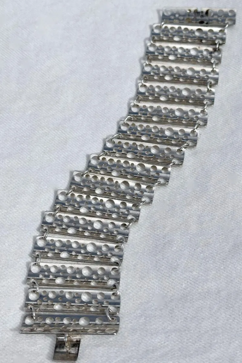 Clearance Pamono Silver Lace Bracelet by Liisa Vitali for Nesto, 1971