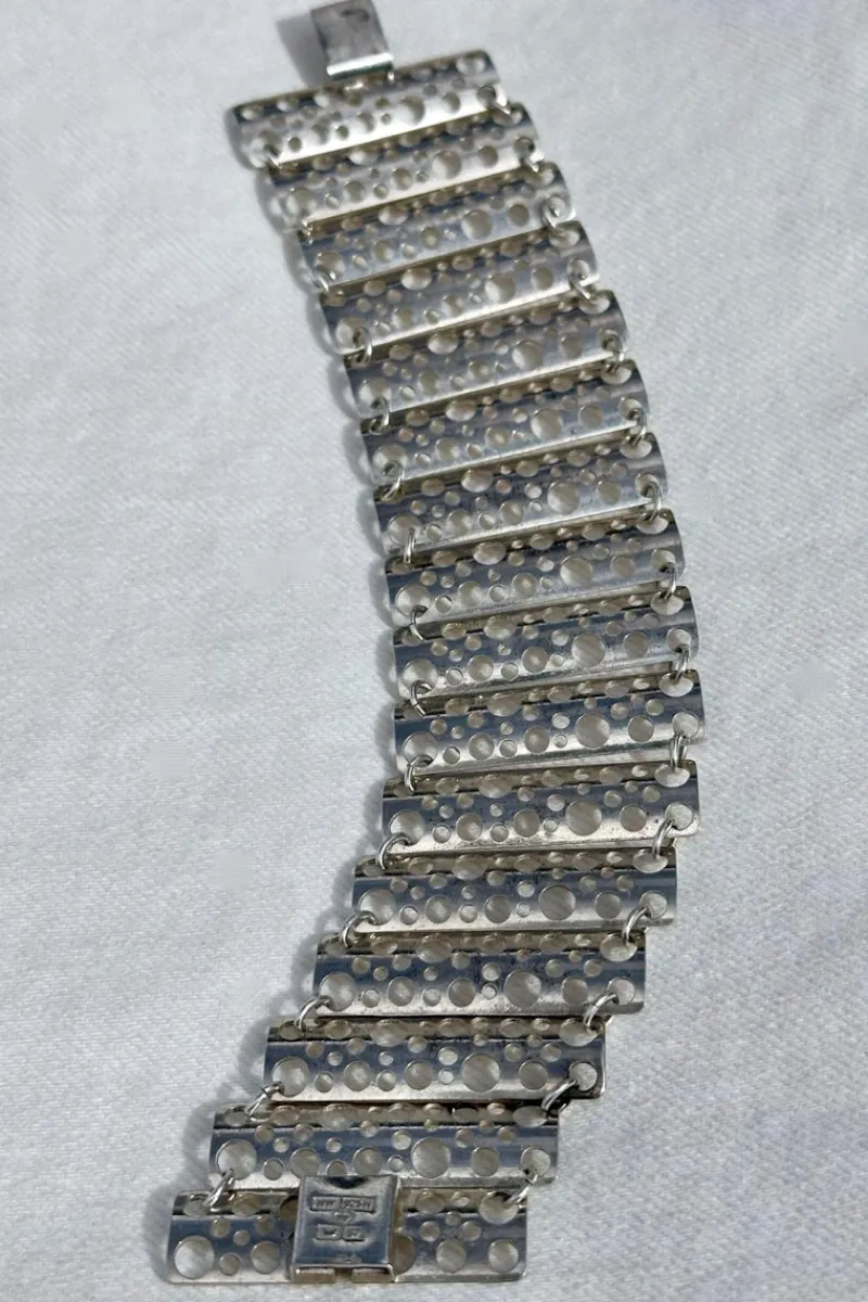 Clearance Pamono Silver Lace Bracelet by Liisa Vitali for Nesto, 1971