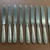 Pamono Silver Metal and Stainless Steel Knives from Paris Ravinet, Set of 12> Cutlery & Serving Utensils