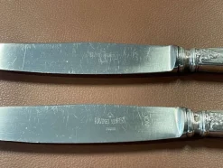 Pamono Silver Metal and Stainless Steel Knives from Paris Ravinet, Set of 12><noscript><img width=