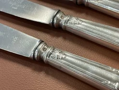 Pamono Silver Metal and Stainless Steel Knives from Paris Ravinet, Set of 12><noscript><img width=