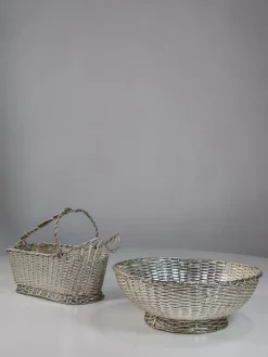 Pamono Silver Metal Bottle Holder and Bowl from Christofle, France, 1950s, Set of 2> Dinnerware Accessories