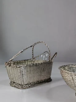 Pamono Silver Metal Bottle Holder and Bowl from Christofle, France, 1950s, Set of 2> Dinnerware Accessories