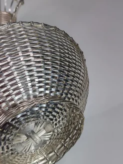 Pamono Silver Metal Bottle Holder and Bowl from Christofle, France, 1950s, Set of 2><noscript><img width=