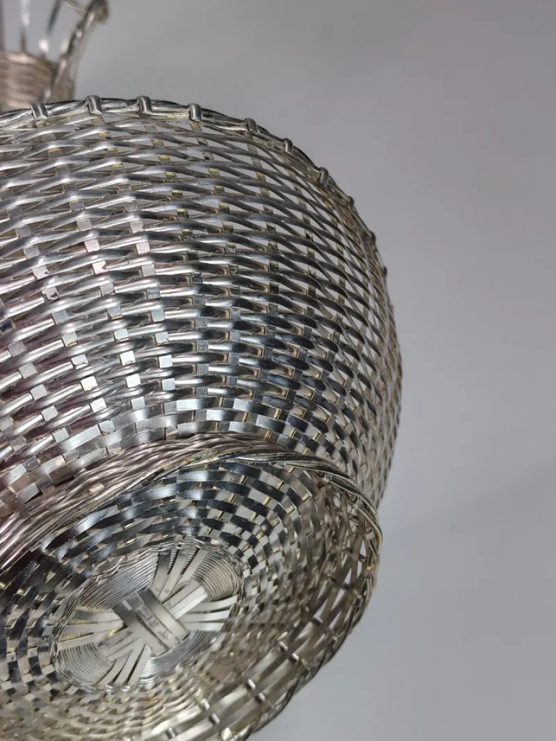 Pamono Silver Metal Bottle Holder and Bowl from Christofle, France, 1950s, Set of 2> Dinnerware Accessories