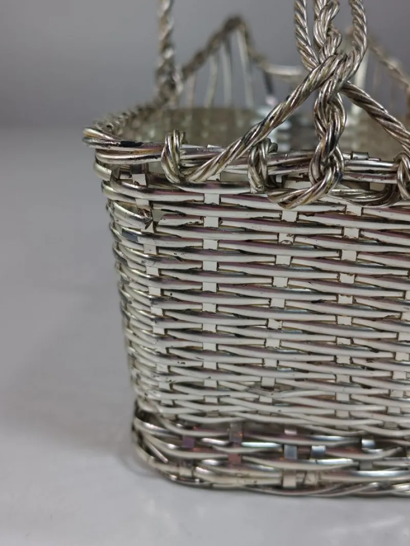 Pamono Silver Metal Bottle Holder and Bowl from Christofle, France, 1950s, Set of 2> Dinnerware Accessories