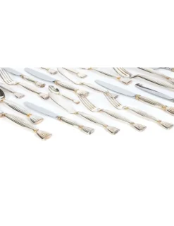 Pamono Silver Metal Moisson Cutlery Set from Hermès Paris, 1950s, Set of 48><noscript><img width=