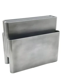 Pamono Silver Model 4676 Magazine Holder by Giotto Stoppino for Kartell, Italy, 1970s><noscript><img width=