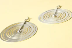 Pamono Silver Moon Earrings by Tapio Wirkkala from Nesto, 1972, Set of 2><noscript><img width=