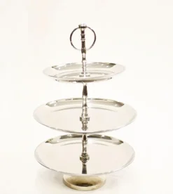 Pamono Silver Plate Cake Stand 3 Tiered Afternoon Tea><noscript><img width=
