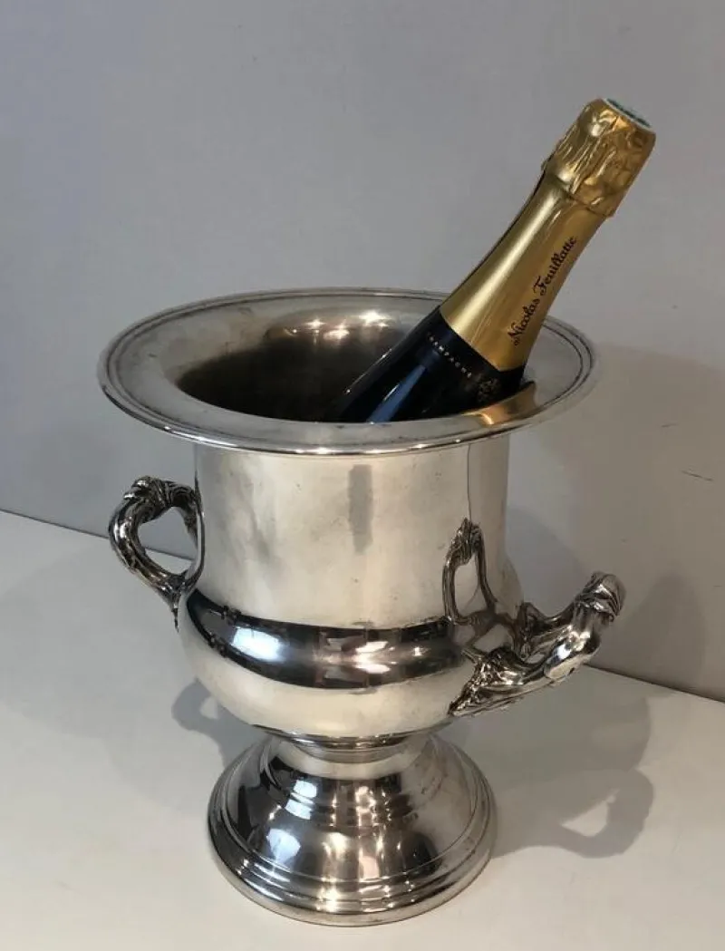 Pamono Silver Plated Champagne Bucket, France, 1900s> Ice Buckets & Wine Coolers