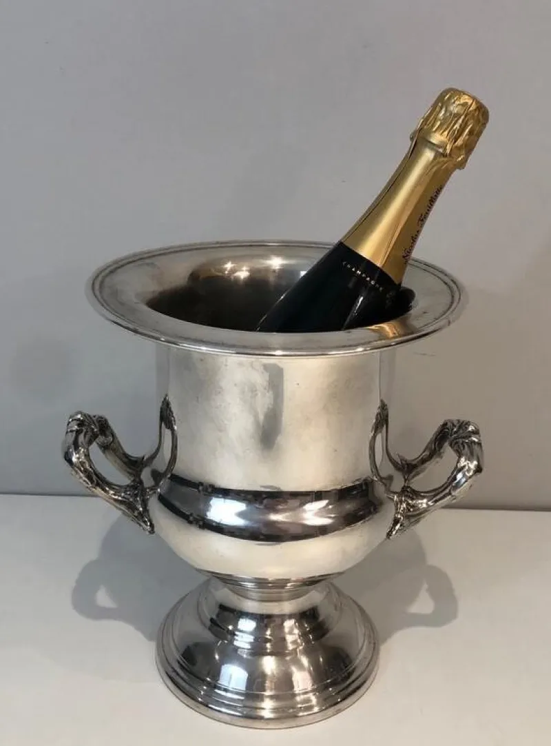 Pamono Silver Plated Champagne Bucket, France, 1900s> Ice Buckets & Wine Coolers