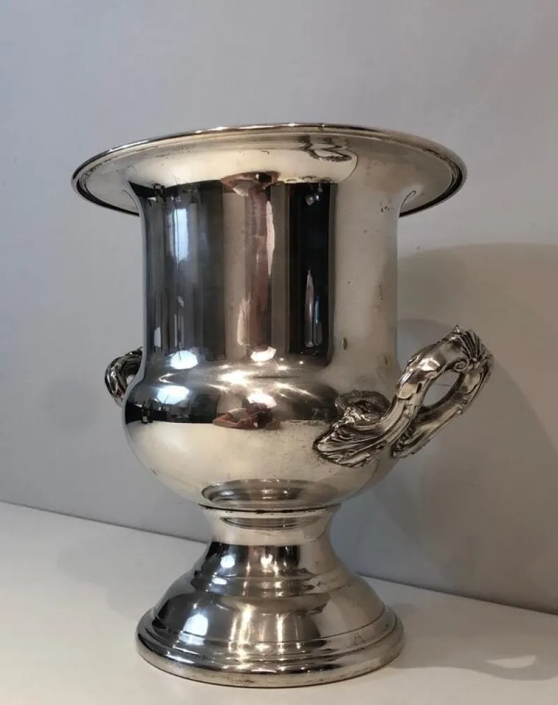 Pamono Silver Plated Champagne Bucket, France, 1900s> Ice Buckets & Wine Coolers