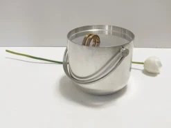 Pamono Silver Plated Ice Bucket attributed to Ambrogio Pozzi for Padova Argenti, 1970s