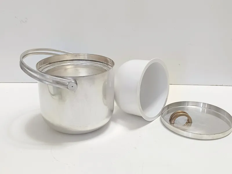 Pamono Silver Plated Ice Bucket attributed to Ambrogio Pozzi for Padova Argenti, 1970s