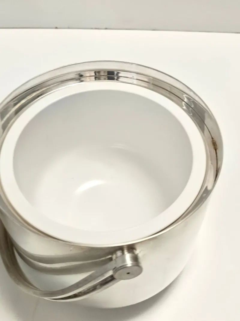 Pamono Silver Plated Ice Bucket attributed to Ambrogio Pozzi for Padova Argenti, 1970s
